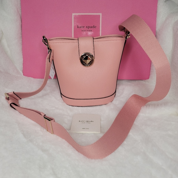 NWT Kate Spade Audrey Mini Bucket Crossbody Bag, Donut Pink
